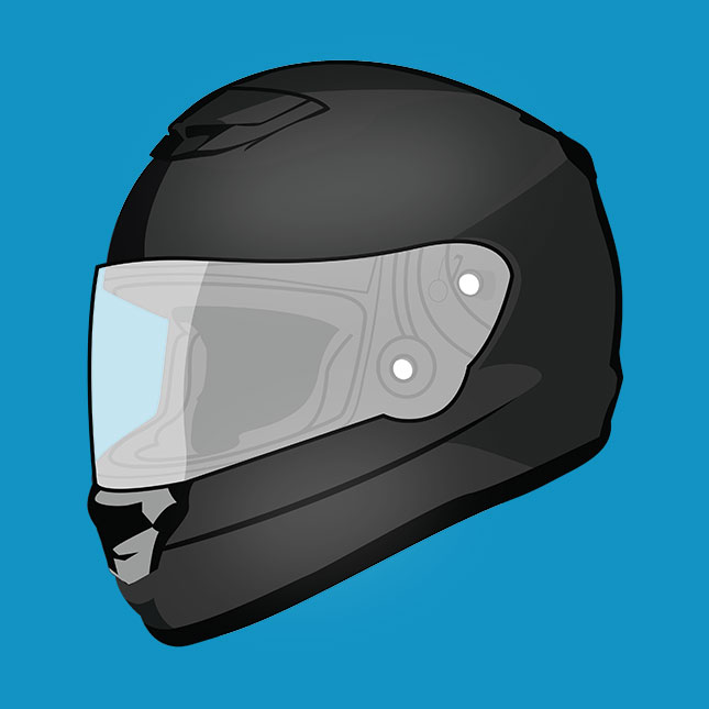 Illustration of a full-face helmet