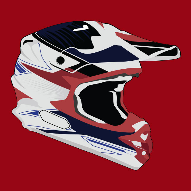 Illustration of a motocross helmet