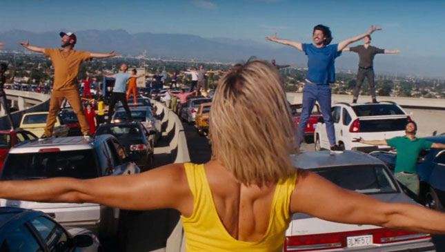 Ryan Gosling and Emma Stone in the film ‘La La Land’