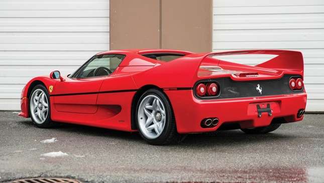 Rear quarter image of a Ferrari F50