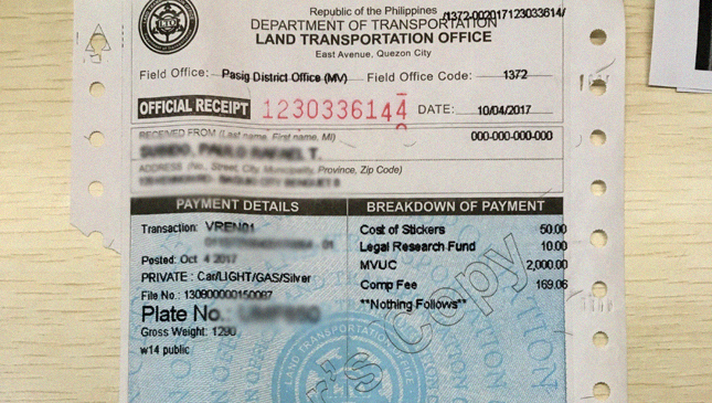 Lto car on sale registration renewal