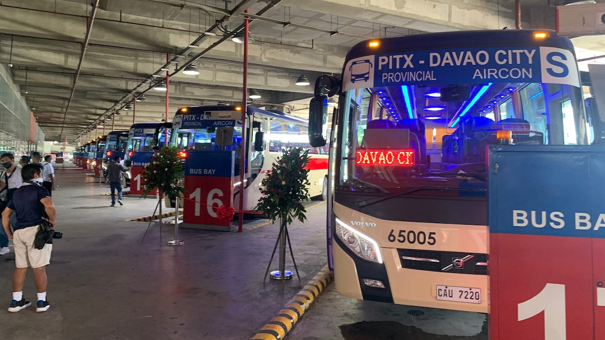 Bus prepares to depart from Philippine Integrated Terminal Exchange (Davao City) going to Davao City