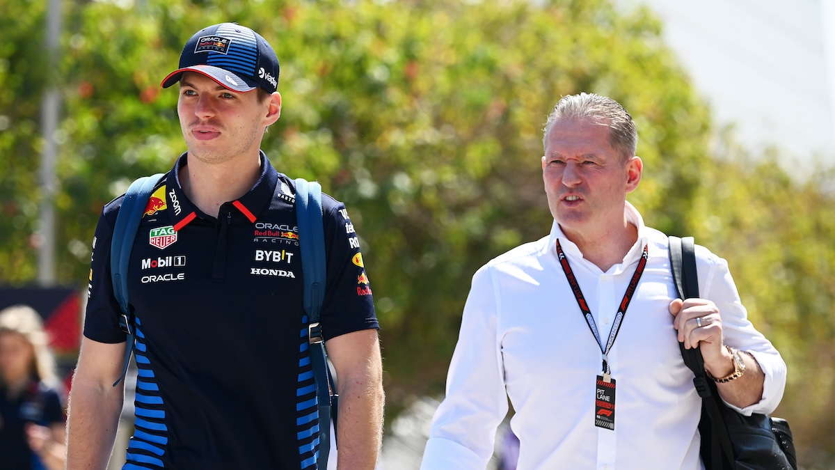 Image of father-and-son Formula 1 drivers Jos and Max Verstappen