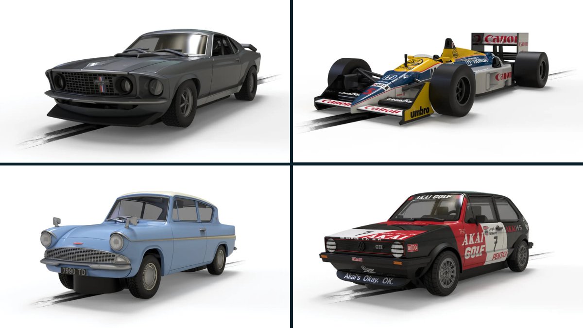 Image of Scalextric’s latest models for 2024