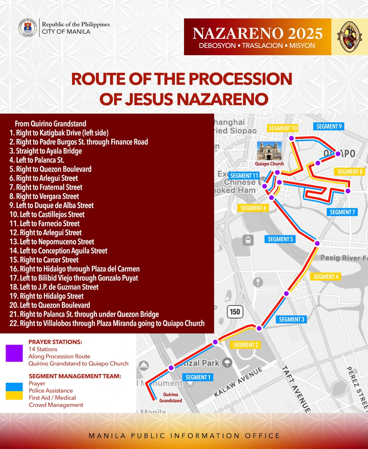 Traslacion 2025 Nazareno procession route