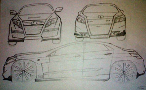 Car sketch by Feliciano Ababon III