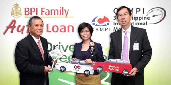 TopGear.com.ph Philippine Car News - BPI Family Savings Bank partners with CAMPI (In photo, from left: David Sarmiento Jr., BFSB head for auto and motorcycle loans; Elizabeth Lee, CAMPI president; and Jose Teodoro Limcaoco, BFSB president)
