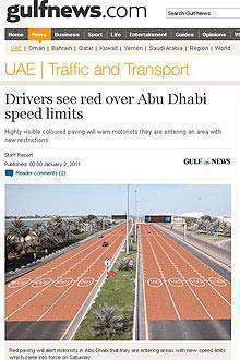 TopGear.com.ph Philippine Car News - Abu Dhabi alerts drivers of speed limit through color-coded roads – literally