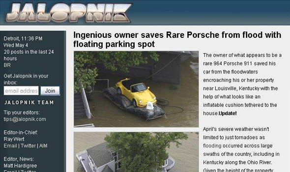 TopGear.com.ph Philippine Car News - Porsche owner saves car from flood with floatation device