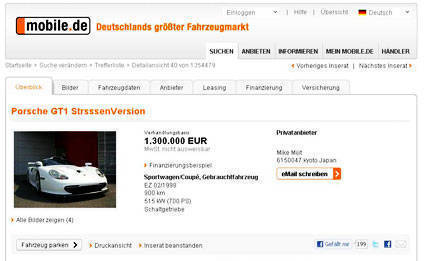 TopGear.com.ph Philippine Car News - Very rare street-legal Porsche 911 GT1 up for sale