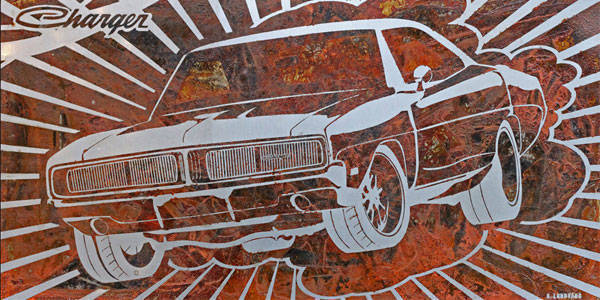 Bo Lundvang's rusted car art