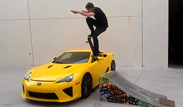 Tony Hawk jumps over Lexus LFA