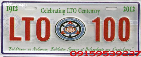 Illegal LTO commemorative plate
