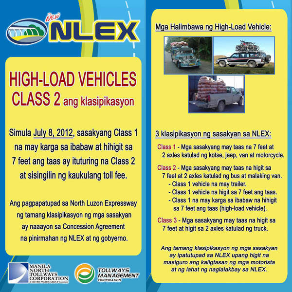 TopGear.com.ph Philippine Car News - NLEX operator changes Class 1, 2 classifications 