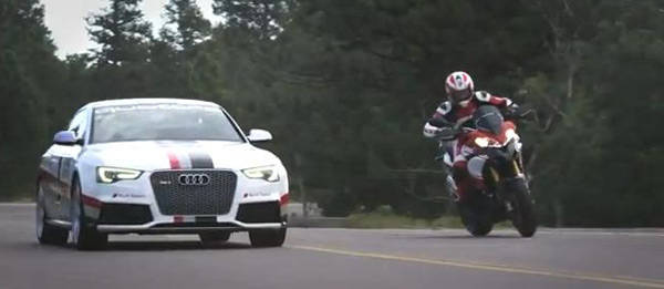 Audi RS5 takes on Pikes Peak with Ducati Multistrada 1200 S TopGear.com.ph Philippine Car News - Audi RS5 takes on Pikes Peak with Ducati Multistrada 1200 S