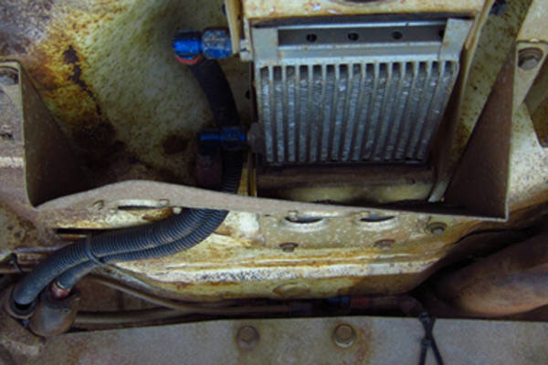 Underside of a rally car Underside of a rally car