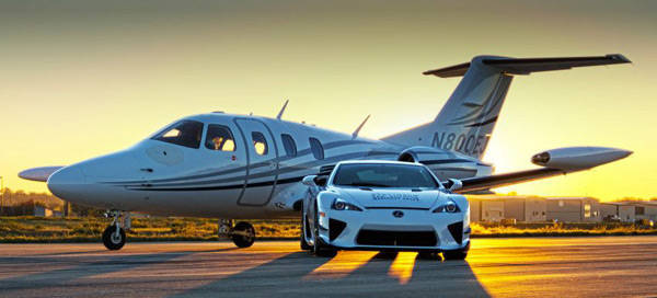 Lexus LFA versus Eclipse 500 jet