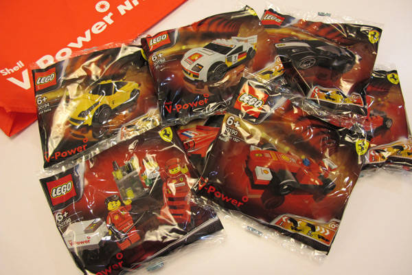 Shell Lego Ferrari toy cars