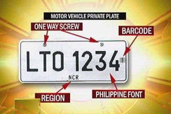 New license plate for private vehicles