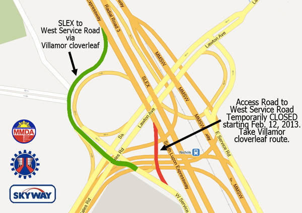 TopGear.com.ph Philippine Car News - MMDA to close access road from SLEX southbound to West Service Road