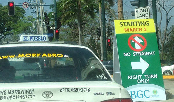 TopGear.com.ph Philippine Car News - Motorists on BGC's McKinley Parkway advised to turn right on 5th Avenue