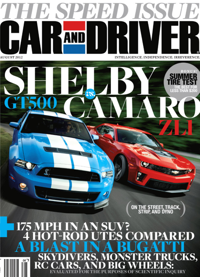 Car & Driver Camaro-Mustang cover