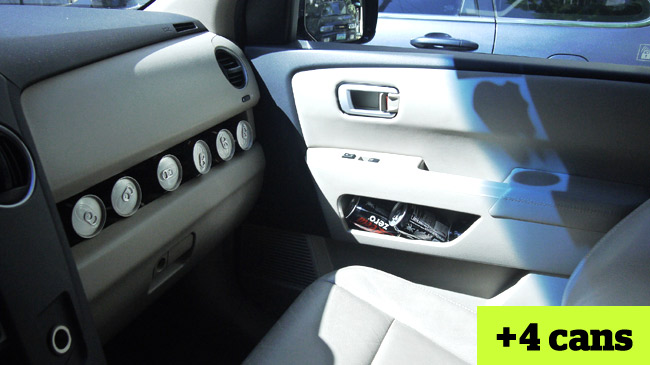 How many soda cans the Honda Pilot carry? How many soda cans the Honda Pilot carry?