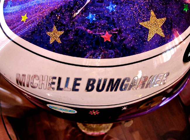 Michele Bumgarner's helmet color design evolution Michele Bumgarner's helmet color design evolution