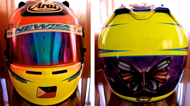 Michele Bumgarner's helmet color design evolution Michele Bumgarner's helmet color design evolution