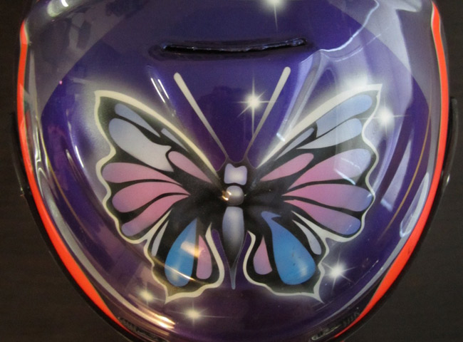 Michele Bumgarner's helmet color design evolution Michele Bumgarner's helmet color design evolution