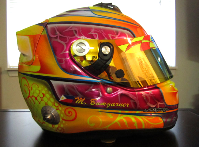 Michele Bumgarner's helmet color design evolution Michele Bumgarner's helmet color design evolution