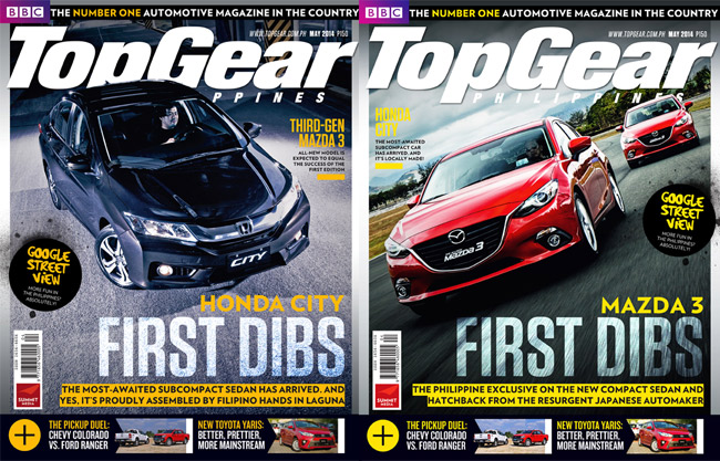 Two Top Gear Philippines covers for May: Honda City, Mazda 3