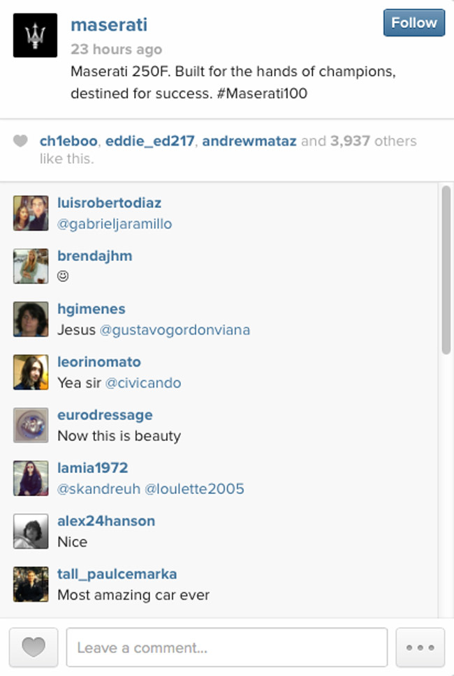 Maserati on Instagram