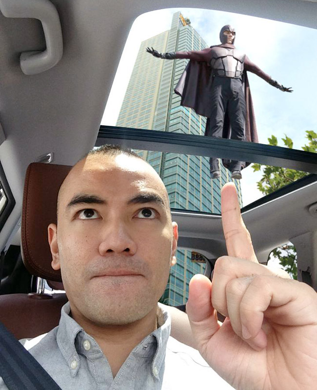 Paeng Batuigas in the Hyundai Grand Santa Fe