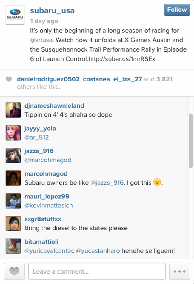 Subaru on Instagram