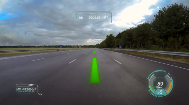 Jaguar virtual windscreen