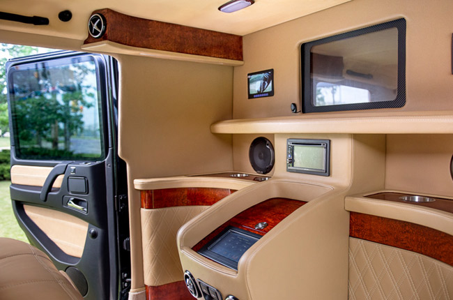 Who needs an armored executive limo that can double as mobile office?