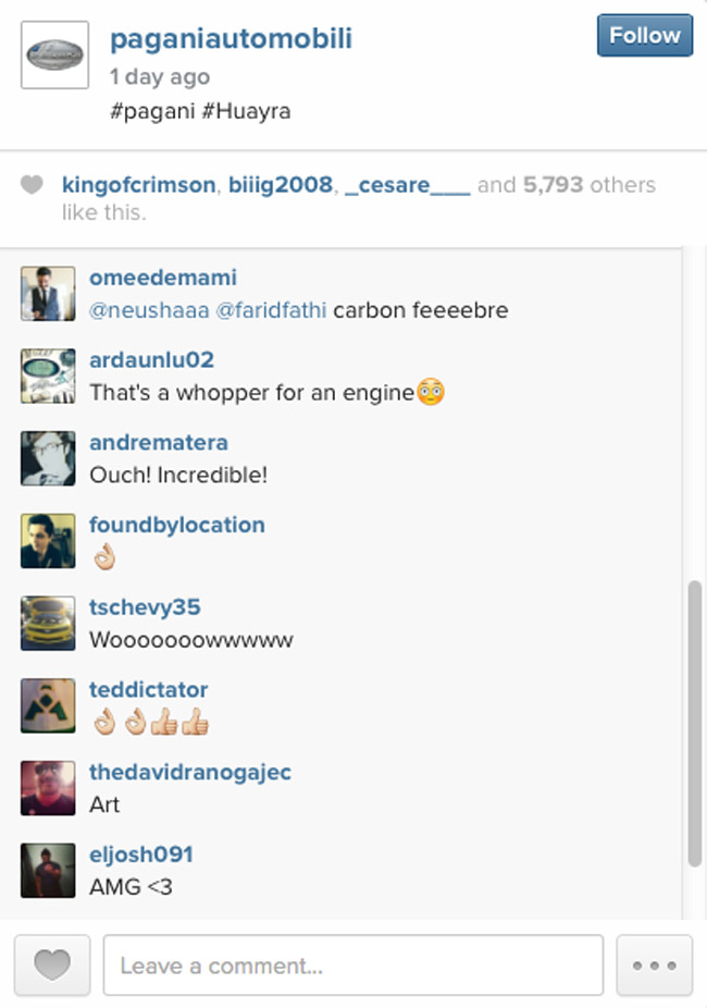 Pagani on Instagram