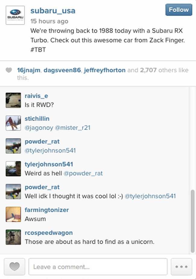 Subaru on Instagram