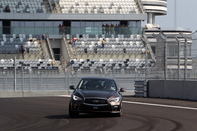 Sebastian Vettel laps the Sochi Autodrom