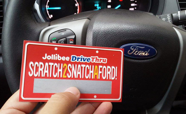 Jollibee "Scratch 2 Snatch a Ford" drive-thru promo