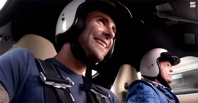 Video: Can Adam Levine belt out tunes while riding a Nissan GT-R?