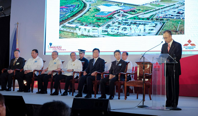 President Aquino at the inauguration of Mitsubishi Motors Philippines' Santa Rosa plant