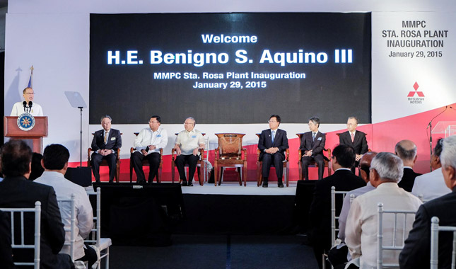 President Aquino at the inauguration of Mitsubishi Motors Philippines' Santa Rosa plant