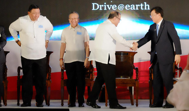 President Aquino at the inauguration of Mitsubishi Motors Philippines' Santa Rosa plant