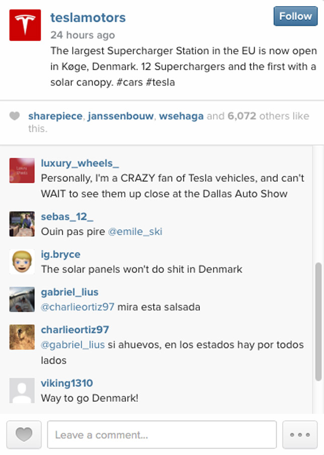 Tesla on Instagram