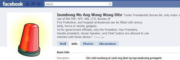 TopGear.com.ph Philippine Car News - Anti-Wang-wang on Facebook