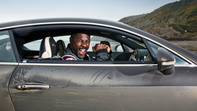 Idris Elba in a Bentley Continental GT Speed