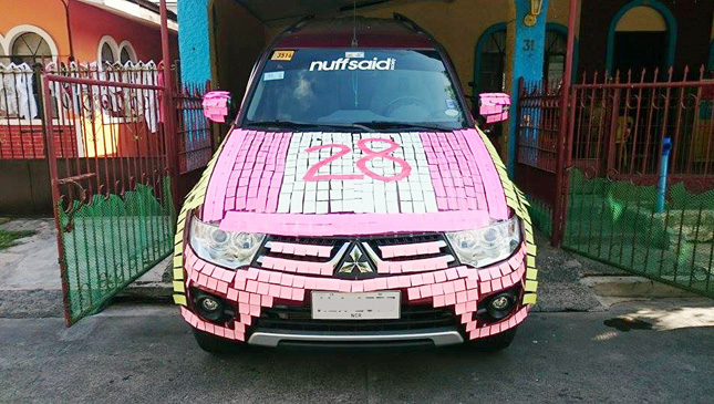 Montero Sport with sticky notes