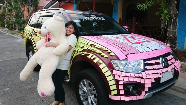 Montero Sport with sticky notes